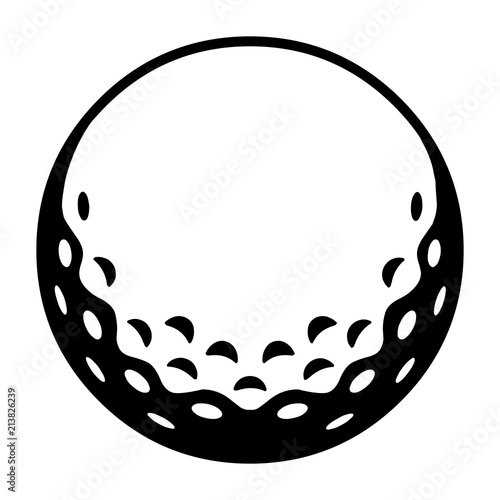 Obraz na plátne Golfball / schwarz-weiß / Vektor / Icon