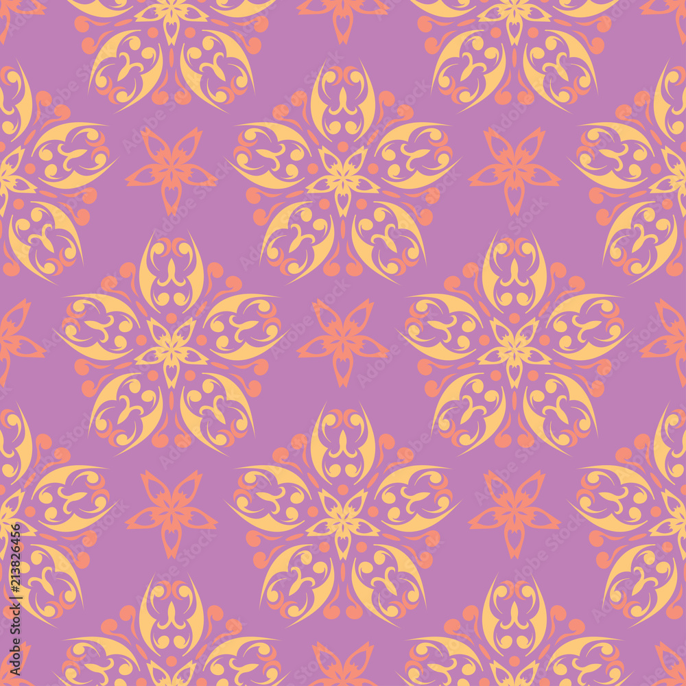 Floral seamless pattern. Colored background