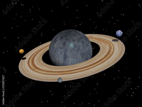 Ringplanet im Weltraum  photo