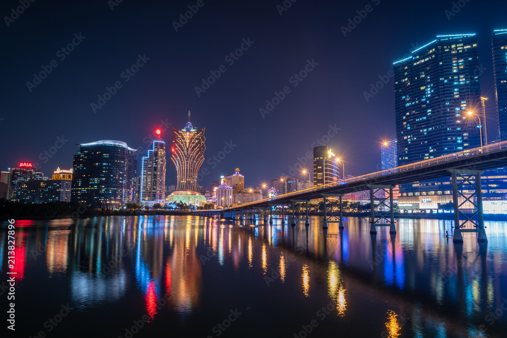 Building and the skyline of Macau Building and the skyline of Macau