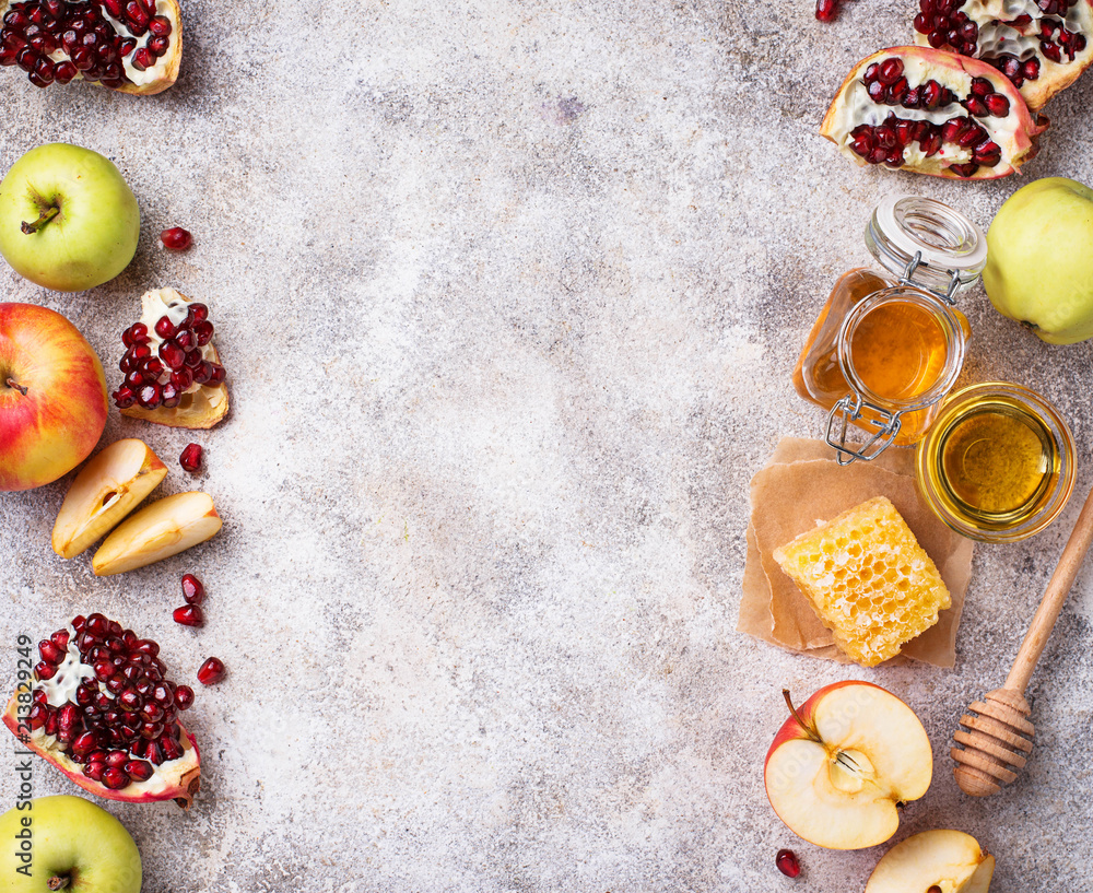 Honey, apple and pomegranate for Rosh Hashana Honey, apple and pomegranate for Rosh Hashana