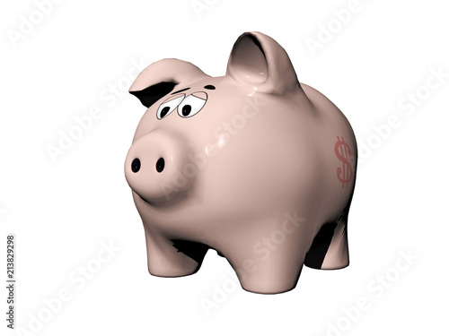 Rosa Sparschwein mit Geld