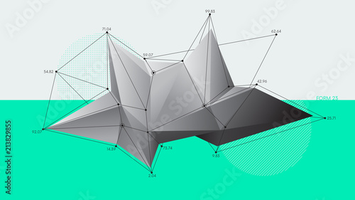 Abstract low polygon modern crystal shapes  Futuristic vector background