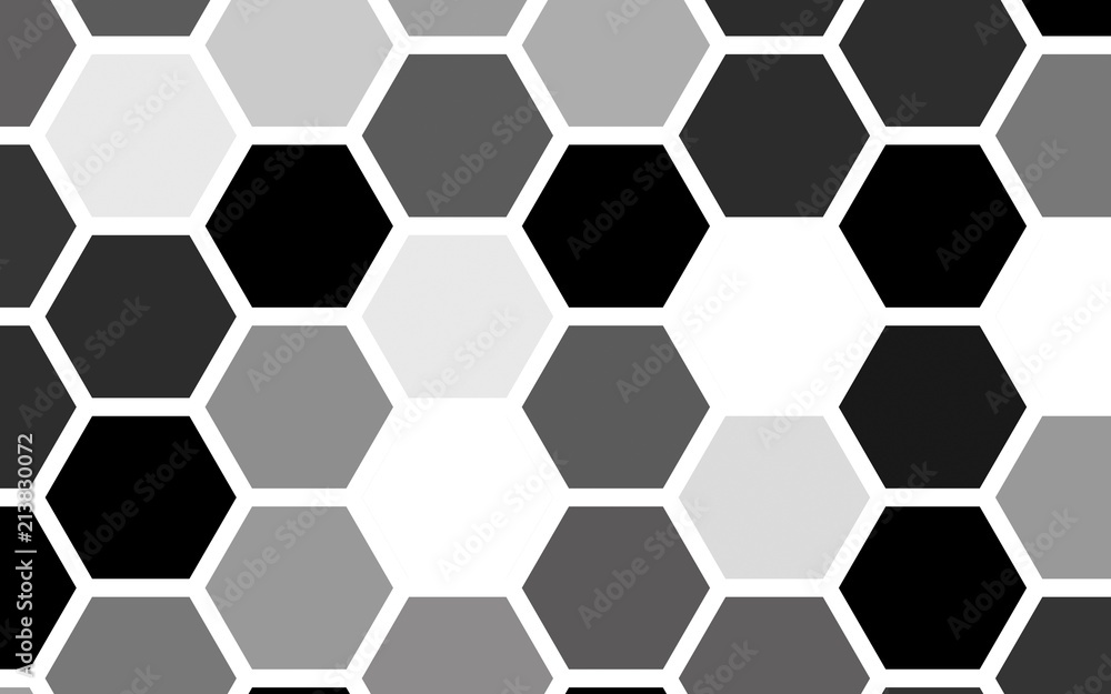 White honeycomb with a gradient color. Isometric geometry. 3D illustration White honeycomb with a gradient color. Isometric geometry. 3D illustration