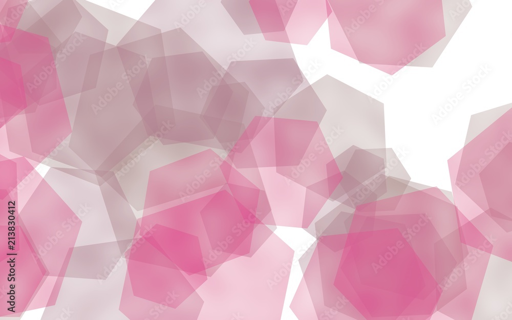 Multicolored translucent hexagons on white background. Red tones. 3D illustration Multicolored translucent hexagons on white background. Red tones. 3D illustration