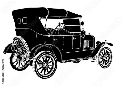 silhouette of retro car vector