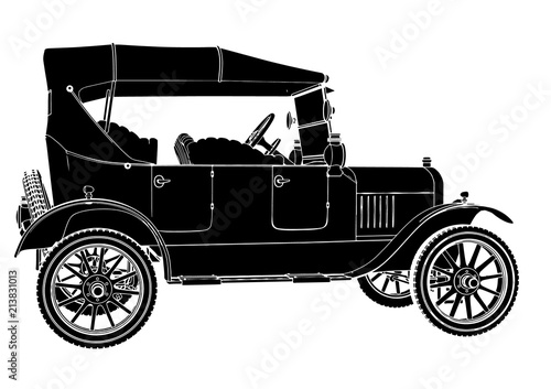 silhouette of retro car vector