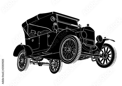 silhouette of retro car vector