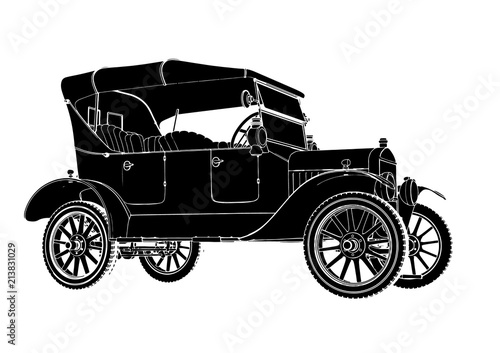 silhouette of retro car vector