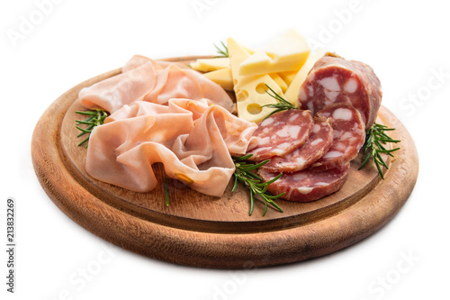 Mortadella, salame e formaggio, Italian foods 
