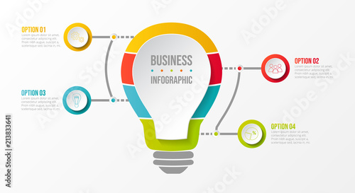 Business idea - colourful infographic with icons. Vector.