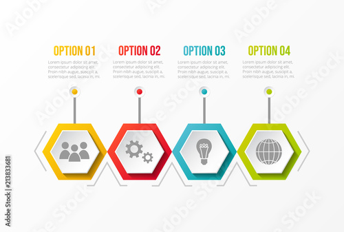 Business infographic template with different icons. Vector.