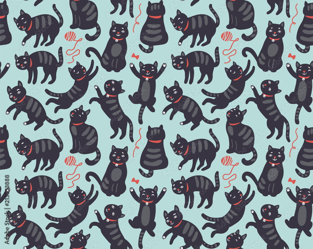 Pattern seamless with cats