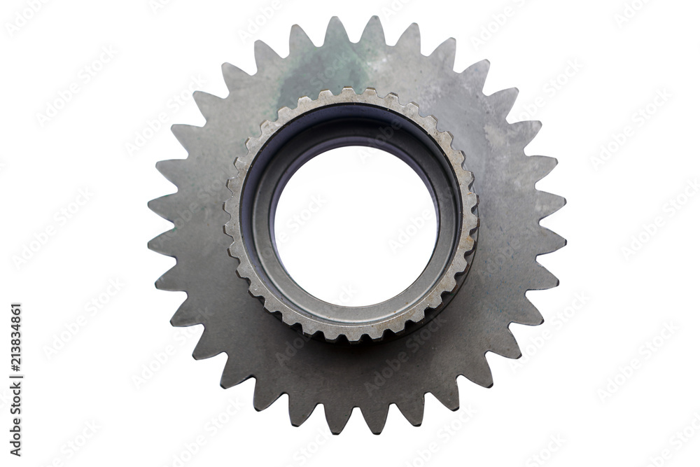 tractor front axle drive gear on isolated white background tractor front axle drive gear on isolated white background