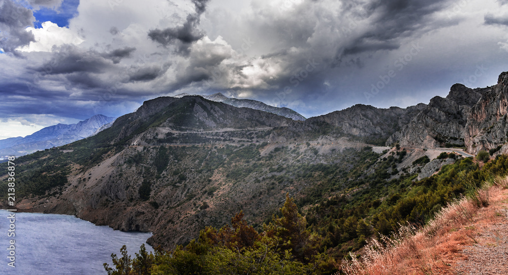 Mountains range with cloudy sky Mountains range with cloudy sky