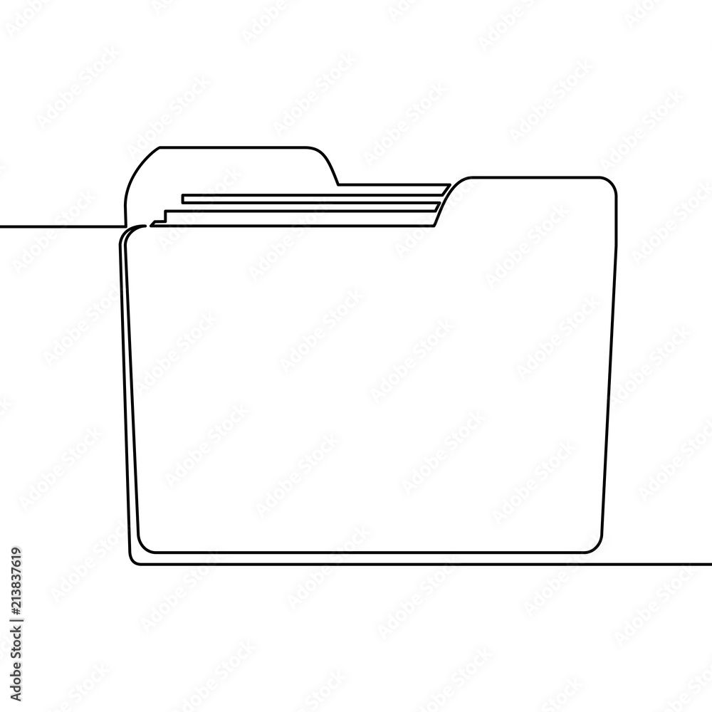 Continuous line drawing Open Folder icon Continuous line drawing Open Folder icon