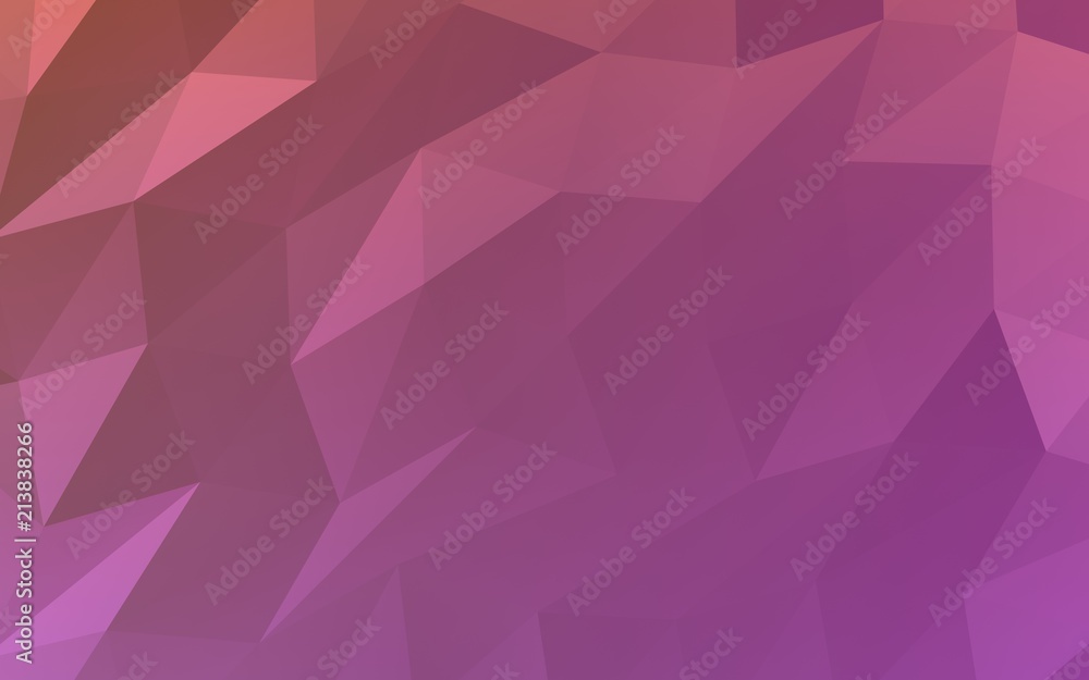 Abstract triangle geometrical pink background. Geometric origami style with gradient. 3D illustration