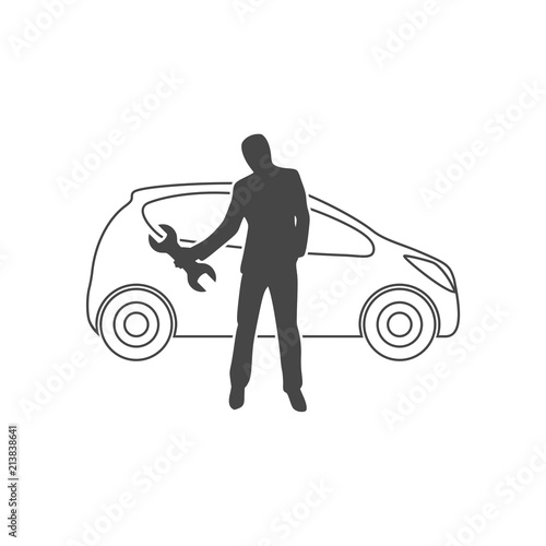 Car Repair Service Workshop Mechanic Icon