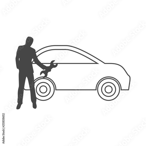 Car Repair Service Workshop Mechanic Icon