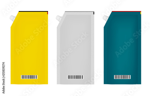Packaging for ketchup or mayonnaise in vector isolated on white background.