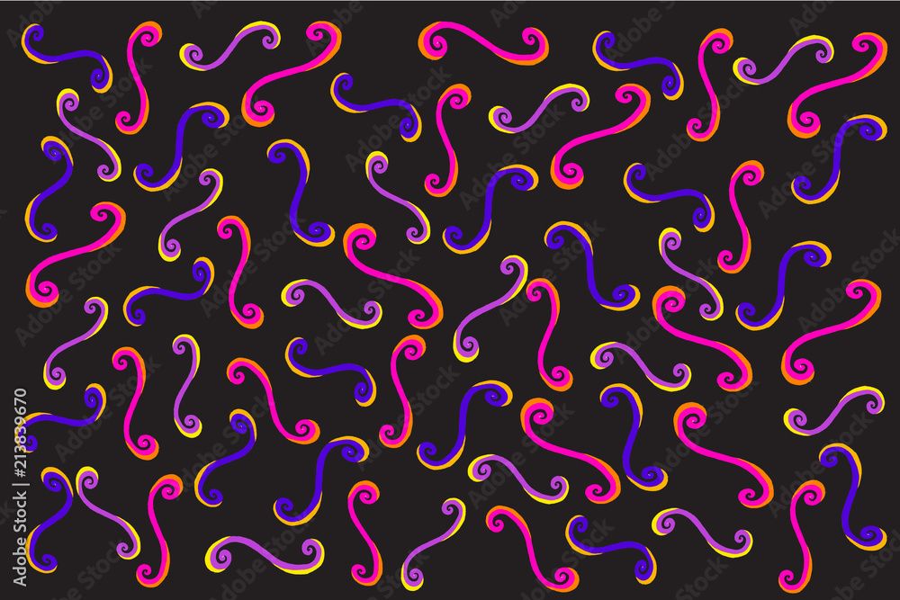 Abstract curved lines set as pattern on black background Abstract curved lines set as pattern on black background