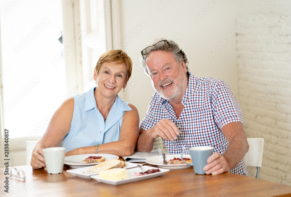 Portrait of a beautiful senior couple having breakfast together Portrait of a beautiful senior couple having breakfast together