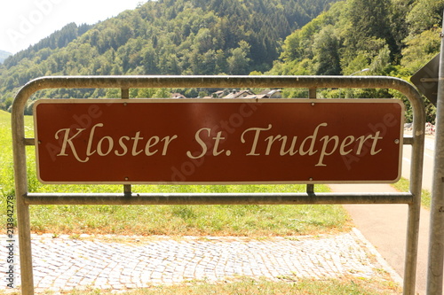 Namensschild des Klosters St. Trudpert im Schwarzwald photo