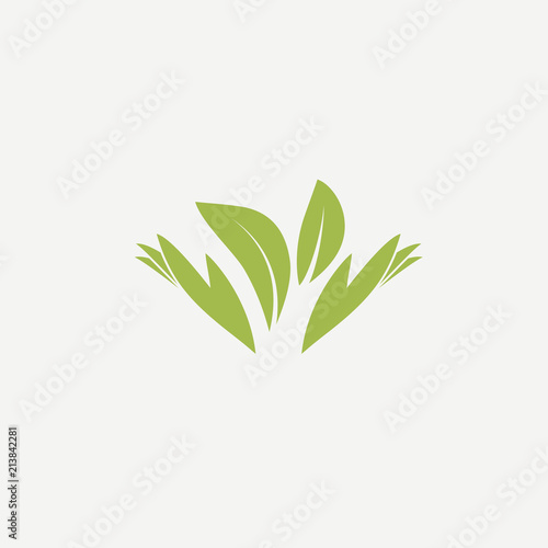 Abstract green leaf logo icon vector design. Landscape design, garden, Plant, nature and ecology vector logo