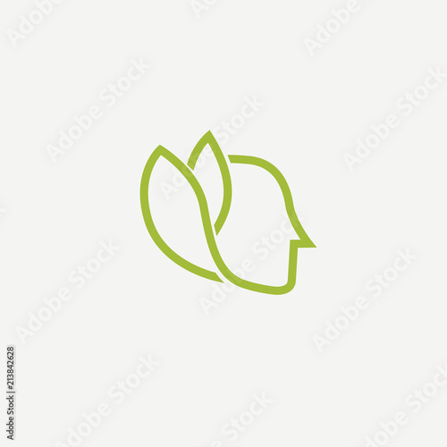 Abstract green leaf logo icon vector design. Landscape design, garden, Plant, nature and ecology vector logo