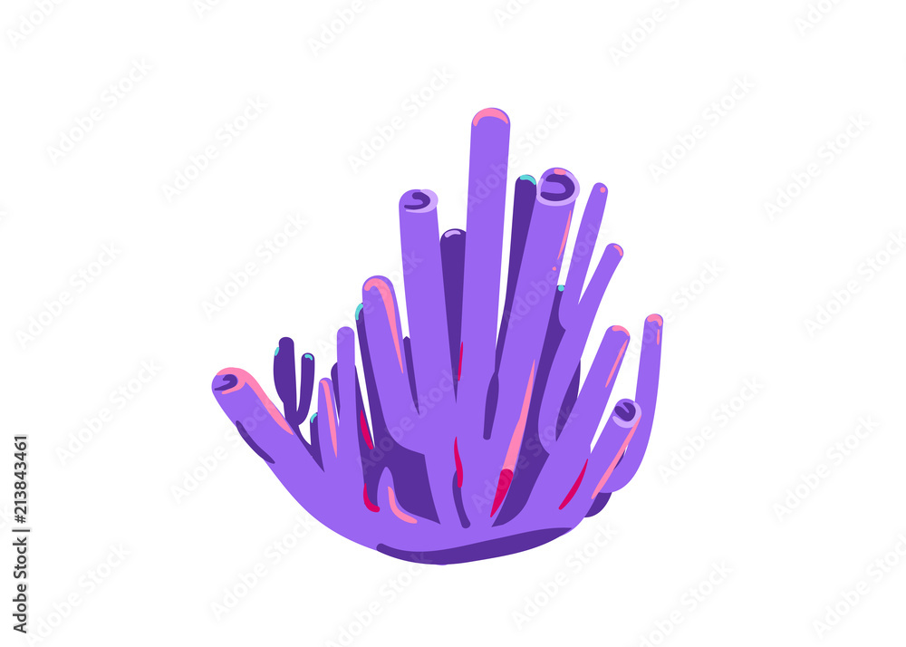 Purple tubular coral on white background Purple tubular coral on white background