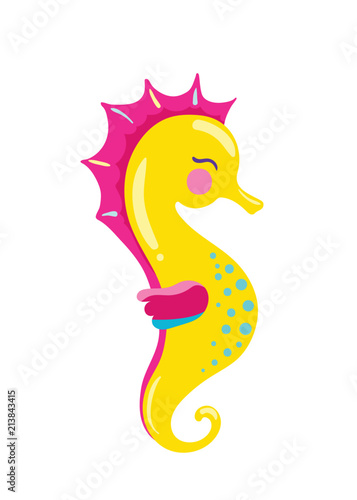 Seahorse vector, cartoon illustration