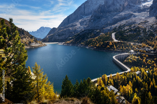 beautiful lake high in the alp mountains