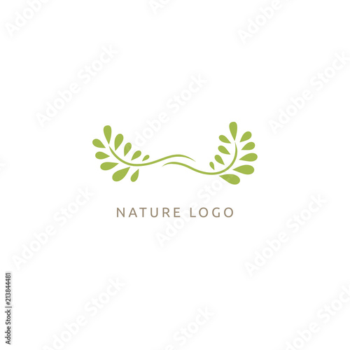 Abstract green leaf logo vector design. Environmental protection, ecology, healthy eating, Botanical Garden, park, forest, farm, agriculture vector sign.