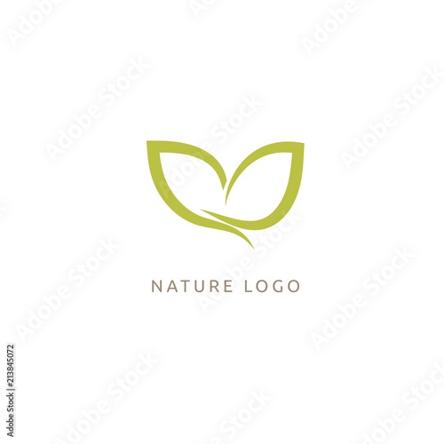 Abstract green leaf logo vector design. Environmental protection, ecology, healthy eating, Botanical Garden, park, forest, farm, agriculture vector sign.
