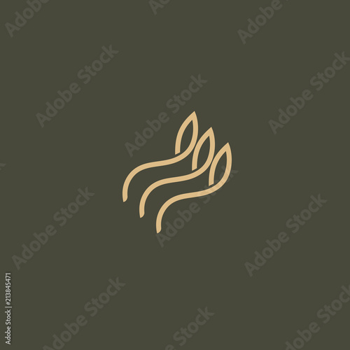 Abstract green leaf logo vector design. Environmental protection, ecology, healthy eating, Botanical Garden, park, forest, farm, agriculture vector sign.