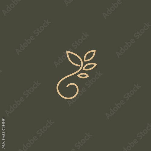 Abstract green leaf logo vector design. Environmental protection, ecology, healthy eating, Botanical Garden, park, forest, farm, agriculture vector sign.