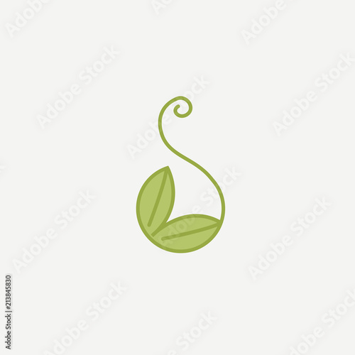 Abstract green leaf logo vector design. Environmental protection, ecology, healthy eating, Botanical Garden, park, forest, farm, agriculture vector sign.