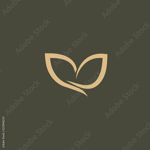 Abstract green leaf logo vector design. Environmental protection, ecology, healthy eating, Botanical Garden, park, forest, farm, agriculture vector sign.