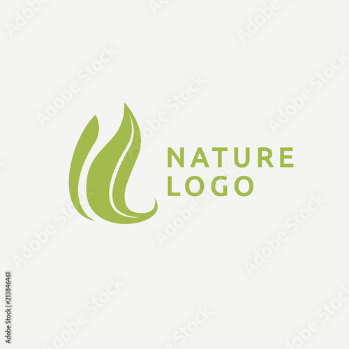 Abstract green leaf logo vector design. Environmental protection, ecology, healthy eating, Botanical Garden, park, forest, farm, agriculture vector sign.