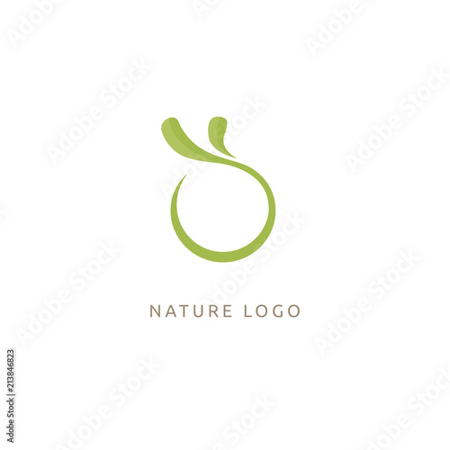 Abstract green leaf logo vector design. Environmental protection, ecology, healthy eating, Botanical Garden, park, forest, farm, agriculture vector sign.