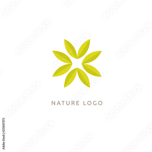 Abstract green leaf logo vector design. Environmental protection, ecology, healthy eating, Botanical Garden, park, forest, farm, agriculture vector sign.