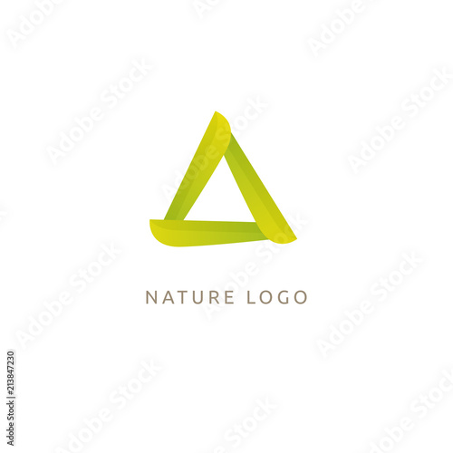 Abstract green leaf logo vector design. Environmental protection, ecology, healthy eating, Botanical Garden, park, forest, farm, agriculture vector sign.