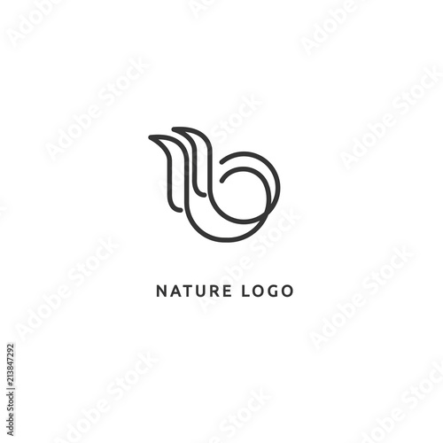 Abstract green leaf logo vector design. Environmental protection, ecology, healthy eating, Botanical Garden, park, forest, farm, agriculture vector sign.