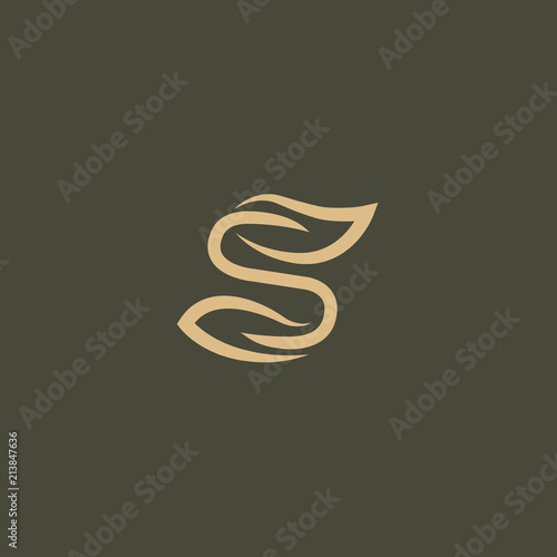 Abstract green leaf logo vector design. Environmental protection, ecology, healthy eating, Botanical Garden, park, forest, farm, agriculture vector sign.