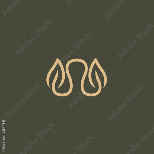 Abstract green leaf logo vector design. Environmental protection, ecology, healthy eating, Botanical Garden, park, forest, farm, agriculture vector sign.