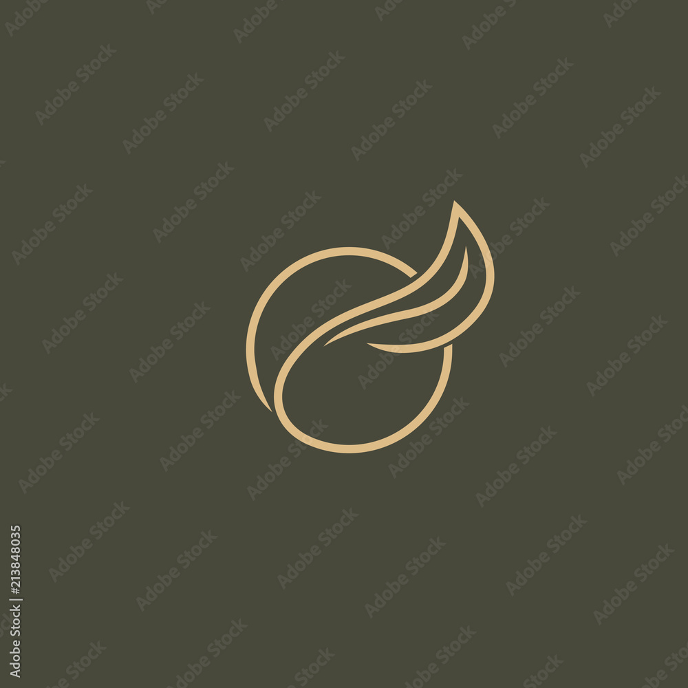 Abstract green leaf logo vector design. Environmental protection, ecology, healthy eating, Botanical Garden, park, forest, farm, agriculture vector sign. Abstract green leaf logo vector design. Environmental protection, ecology, healthy eating, Botanical Garden, park, forest, farm, agriculture vector sign.