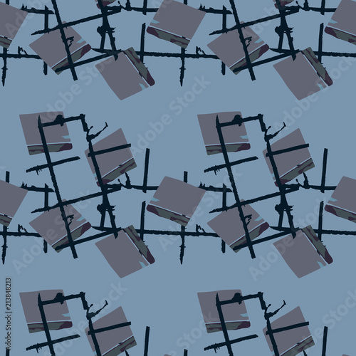 Military camouflage seamless pattern in shades of green and dusty blue colors photo