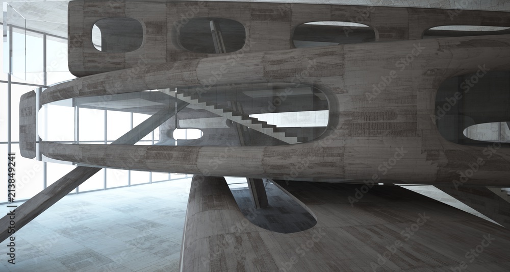 Empty dark abstract brown concrete room smooth interior. Architectural background. Night view of the illuminated. 3D illustration and rendering Empty dark abstract brown concrete room smooth interior. Architectural background. Night view of the illuminated. 3D illustration and rendering