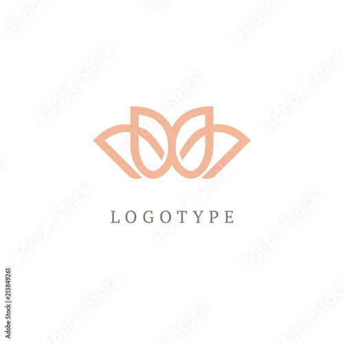 Campanula logo. Wedding floral icon. Luxury retro emblem. Cosmetics, Spa, Beauty salon, Decoration, Boutique vector logo.