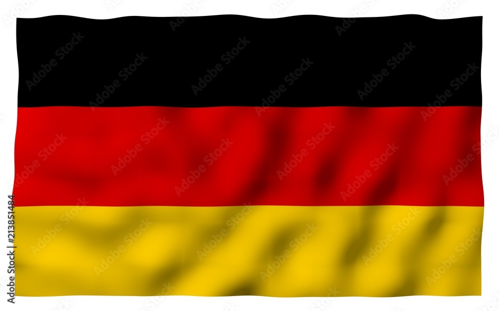 Naklejka premium Flag of Germany. Wide format 3D illustration. State symbol of the Federal Republic of Germany. 3D rendering